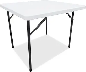 Alera Square Folding Table Review Durable Indoor Outdoor Plastic Metal Design