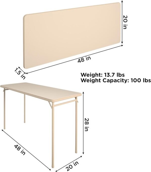 Cosco Folding Table 20x48 Vinyl Top Review Durable Lightweight Space-Saving Design