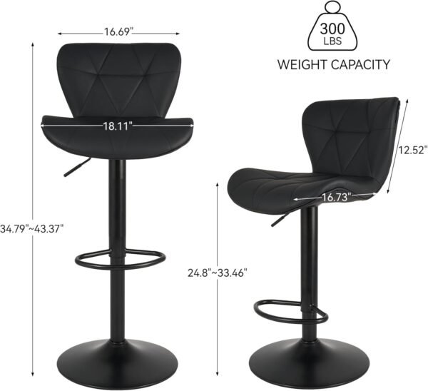 Review of Nalupatio Modern Adjustable Faux Leather Bar Stools Set of 2 for Kitchen Island