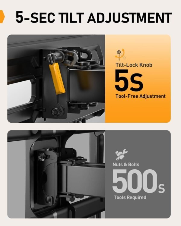 Perlegear Full Motion TV Mount Review for 32-65 Inch TVs with Adjustable Height