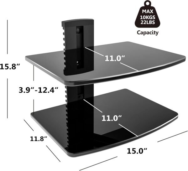 FITUEYES 2 Tier Floating Shelves Review Wall Mount Shelf for Media Devices