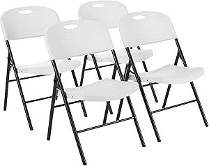 Amazon Basics Folding Chairs Review Durable Comfortable Foldable White 4-Pack