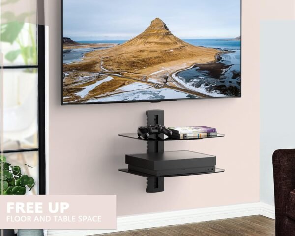 FITUEYES 2 Tier Floating Shelves Review Wall Mount Shelf for Media Devices