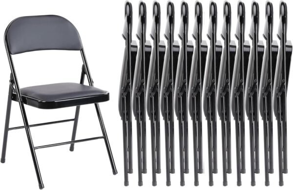 Sweetcrispy Folding Chairs Review Comfortable PU Leather 12 Pack Durable Metal Frame