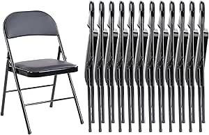 Sweetcrispy Folding Chairs Review Comfortable PU Leather 12 Pack Durable Metal Frame
