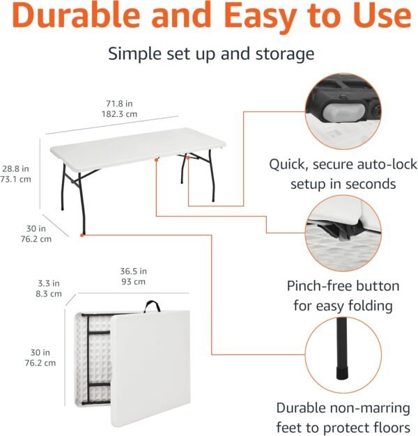 Amazon Basics Folding Table 6 ft Review Durable Portable Indoor Outdoor Table Insights