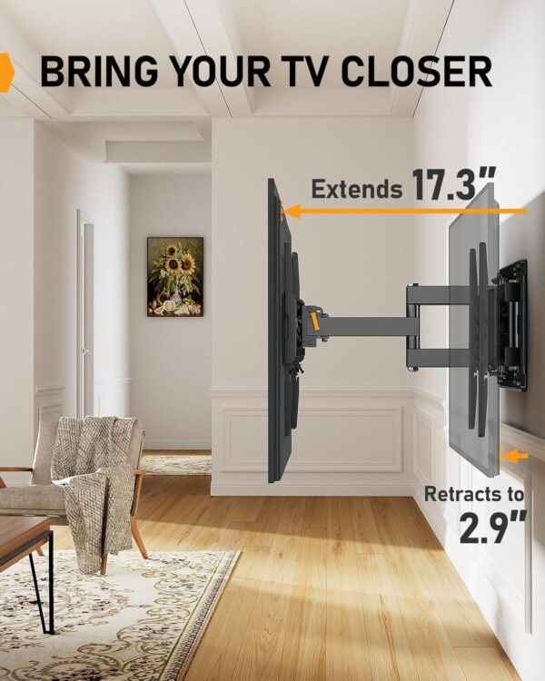 Perlegear Full Motion TV Mount Review for 32-65 Inch TVs with Adjustable Height