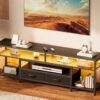 Huuger TV Stand for 65 to 70 Inch Review with Power Outlets and LED Lights