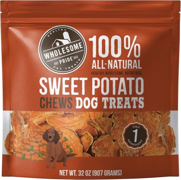 Review of Wholesome Pride Sweet Potato Chews All-Natural Dog Treats 32 oz