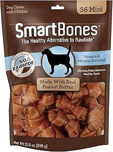 SmartBones Mini Bone Dog Treats Review Real Peanut Butter Rawhide-Free Chews Benefits