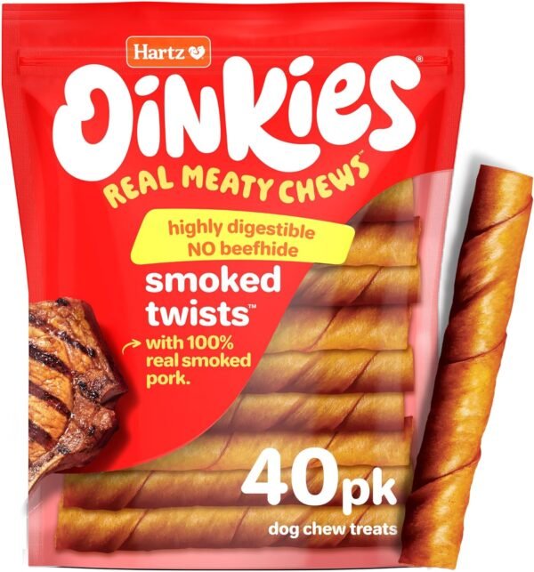 Review of Hartz Oinkies Smoked Twists Rawhide-Free Dog Treats 40 Count