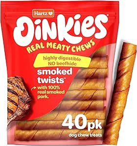 Review of Hartz Oinkies Smoked Twists Rawhide-Free Dog Treats 40 Count