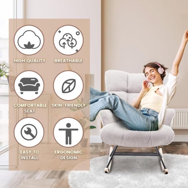 SAETSFEG Glider Chair Review Comfortable Rocking Nursery Seat for Adults and Toddlers