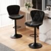 Review of Nalupatio Modern Adjustable Faux Leather Bar Stools Set of 2 for Kitchen Island