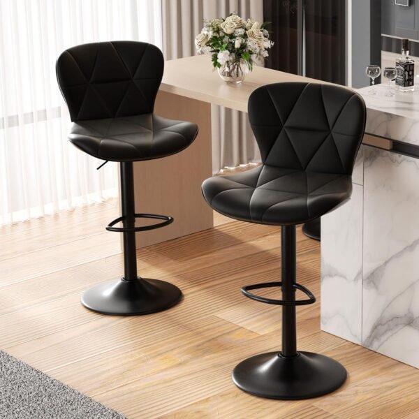Review of Nalupatio Modern Adjustable Faux Leather Bar Stools Set of 2 for Kitchen Island