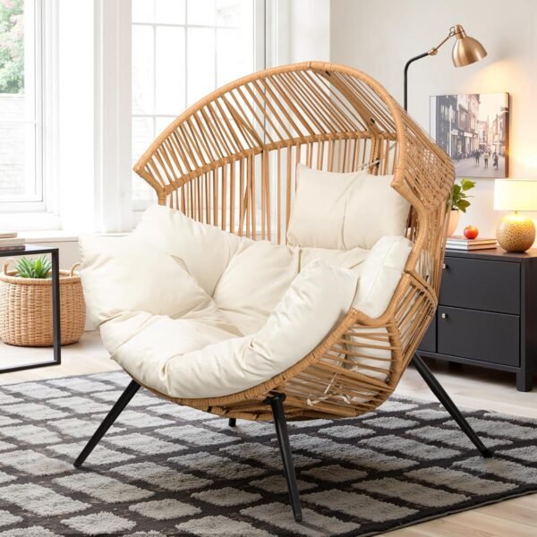 Review of Vongrasig Wicker Egg Chair Oversized Patio Lounge for Outdoor and Indoor Use