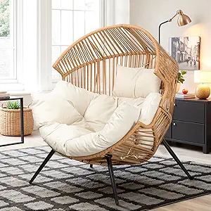 Review of Vongrasig Wicker Egg Chair Oversized Patio Lounge for Outdoor and Indoor Use