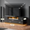 WLIVE TV Stand Review Modern Entertainment Center with LED Lights and Storage