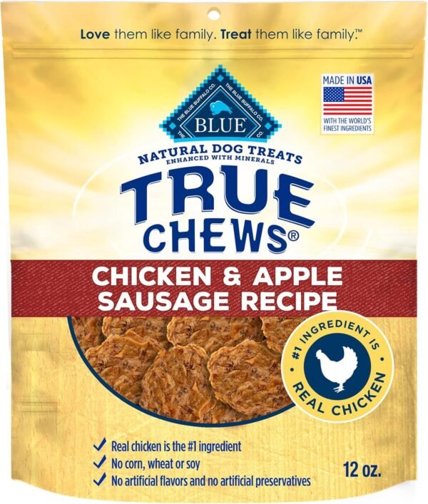Review of Blue Buffalo True Chews Dog Treats Chicken and Apple Sausage