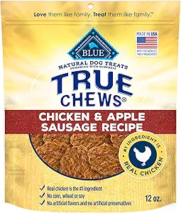 Review of Blue Buffalo True Chews Dog Treats Chicken and Apple Sausage