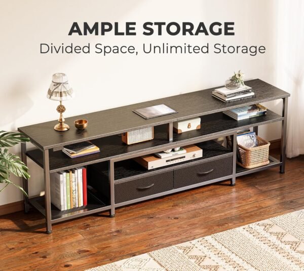 Huuger TV Stand for 65 to 70 Inch Review with Power Outlets and LED Lights